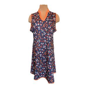 Callaway Opti Dri Women’s Golf Blue Floral Dress Size Large Sleeveless New